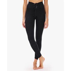 Year Of Ours Black Soul Lace-Up High-Waisted Leggings L